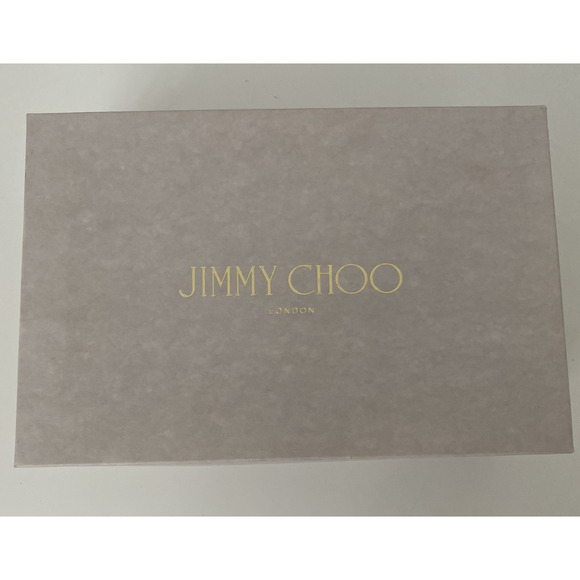 JIMMY CHOO Sandal Chiara‎ Anthracite Leather Glitter Wedge Silver Metallic 37.5 - Picture 13 of 14